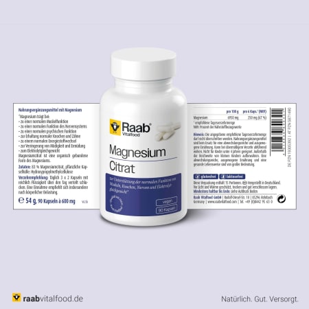 Magnesiumcitrat (90 Kapseln)