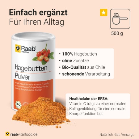 Bio Hagebutte-Pulver Dose Bio (500g)