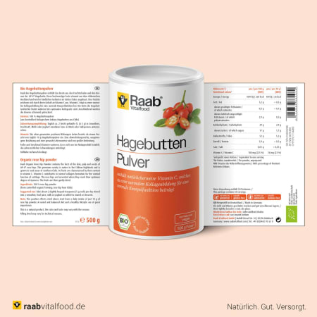 Bio Hagebutte-Pulver Dose Bio (500g)