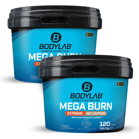 2 x Mega Burn Extreme NO Caffein Vegan (120 capsules)