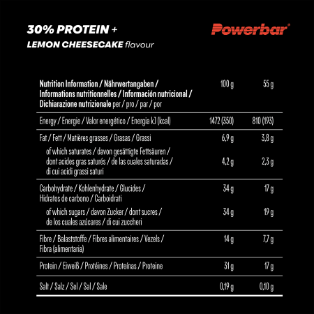 30% Protein+ Bar - 15x55g - Lemon Cheesecake