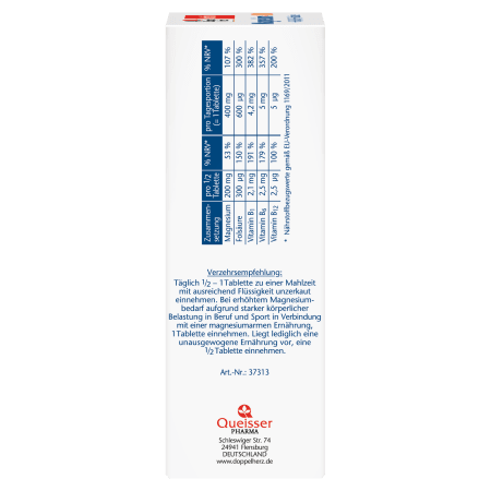 Magnesium 400 + B1 + B6 + B12 + Folsäure (120 Tabletten)