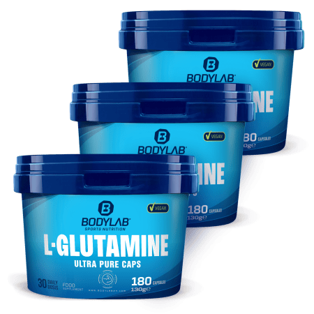 3 x Bodylab L-Glutamin (elk 180 capsules)