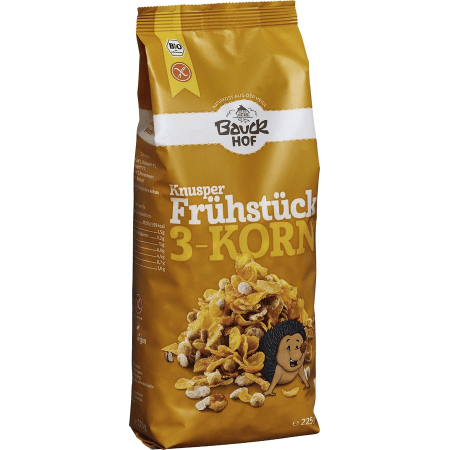 3-Korn Knusper Frühstück glutenfrei bio (225g)