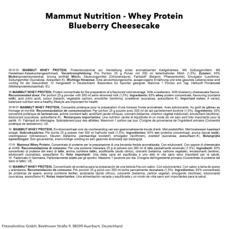 Mammut Whey Protein - 3000g - Blueberry Cheesecake