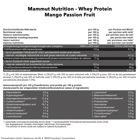 Mammut Whey Protein - 3000g - Mango Passion Fruit