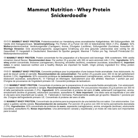Mammut Whey Protein - 1000g - Snickerdoodle