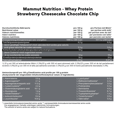 Mammut Whey Protein - 3000g - Strawberry Cheesecake with Chocolate Chips