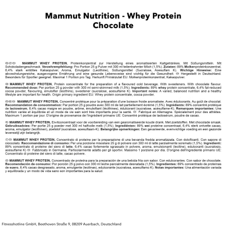 Mammut Whey Protein - 1000g - Schokolade