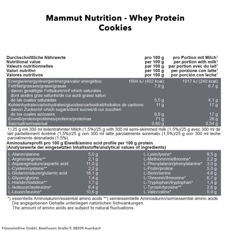 Mammut Whey Protein - 1000g - Cookies