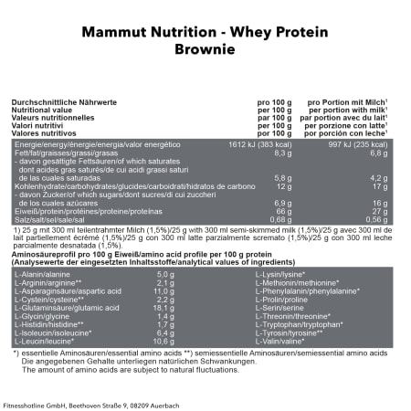 Mammut Whey Protein - 1000g - Brownie