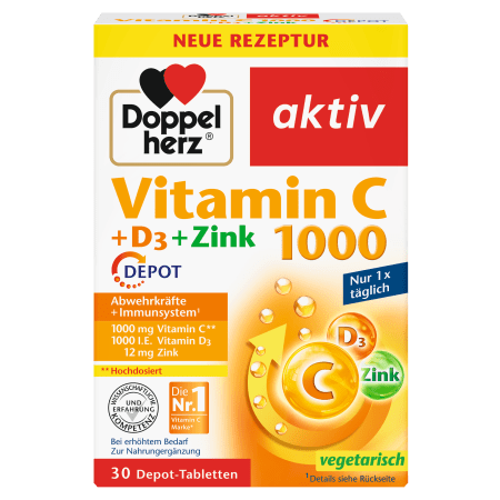 Vitamin C 1000 + D3 + Zink Depot (30 Tabletten)