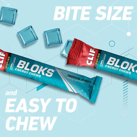 Clif Bloks Energy Chews - 18x60g - Tropical Punch mit Koffein