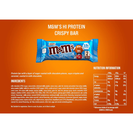 M&M's Crispy High Protein Bar Milk Chocolate (12x52g)