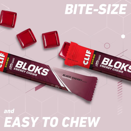 Clif Bloks Energy Chews - 18x60g - Black Cherry mit Koffein