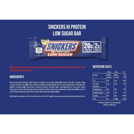Snickers Low Sugar High Protein Bar (12x57g)
