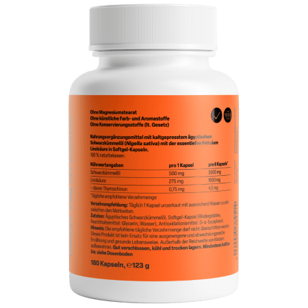 Egyptische Zwarte Komijn Olie 500mg (180 capsules)