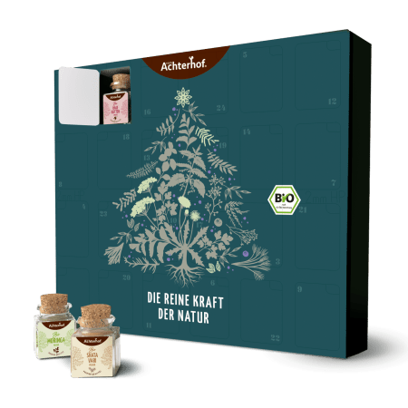 Premium Adventskalender Bio + Weihnachtsbäckerei Gewürzbox
