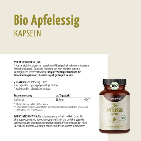 Bio Apfelessig Kapseln (180 Kapseln)