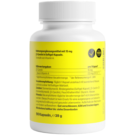 Beta Carotin Natural 15 mg (90 Kapseln)
