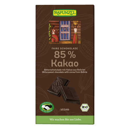 Bitterschokolade 85% Kakao bio (80g)