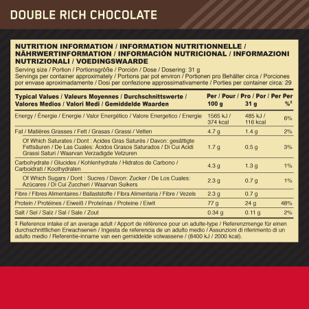 100% Whey Gold Standard - 908g - Double Rich Chocolate