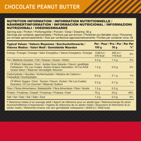100% Whey Gold Standard - 900g - Chocolate Peanut Butter