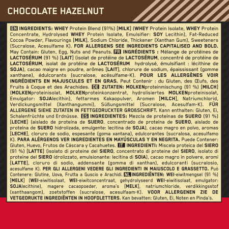 100% Whey Gold Standard - 908g - Chocolate Hazelnut