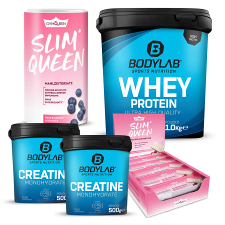 Couple Deal: Bodylab Whey + Creatine Deal mit Slim Queen Diet Shake und Slim Queen Bar