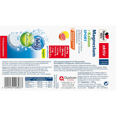 Magnesium + Kalium Sport (15 Brausetabletten)