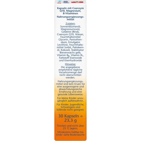 Coenzym Q10 + Magnesium + B-Vitamine (30 Kapseln)