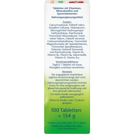 Vegetarier Vitamine + Mineralen (100 Tabletten)