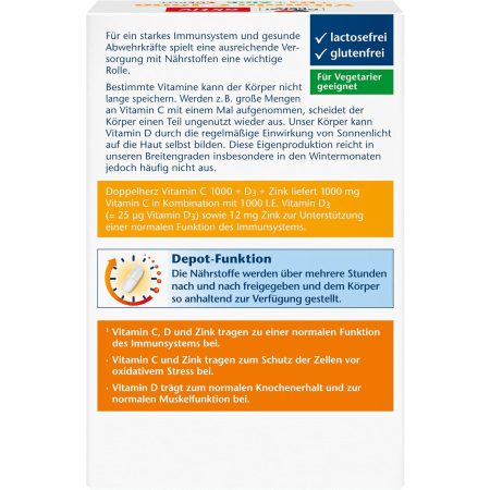 Vitamin C 1000 + D3 + Zink Depot (100 Depot-Tabletten)