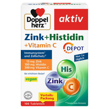 Zink 15 + Histidin + Vitamin C Depot (100 Tabletten)