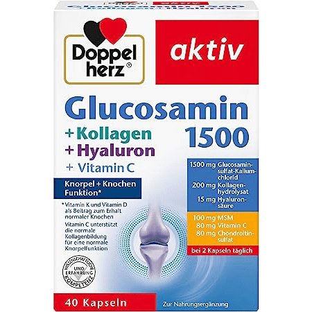 Glucosamin 1500 + Kollagen + MSM + Vitamin C (100 Kapseln)