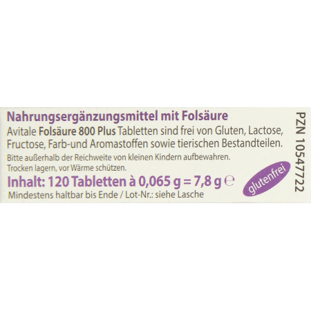 Folsäure 800 Plus (120 Tabletten)