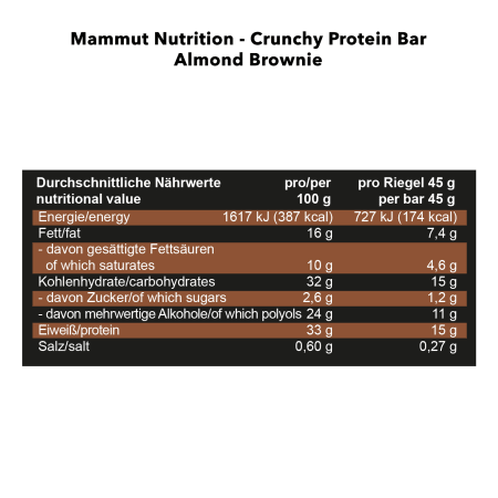 Crunchy Protein Bar - 12x45g - Almond Brownie