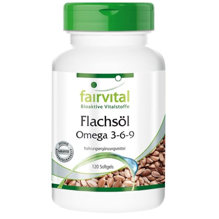 Flachsöl Leinöl Omega-3-6-9 (120 Kapseln)