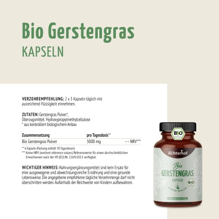 Gerstengras Kapseln: 2+1 Aktion