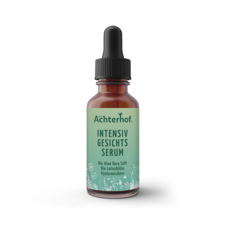 Intensiv Gesichtsserum mit Bio Aloe Vera Saft, Bio Lotosblüte und Hyaluronsäure (30ml)
