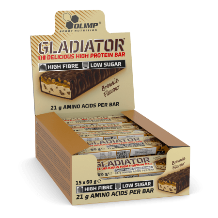 Gladiator High Protein Bar - 15x60g - Brownie