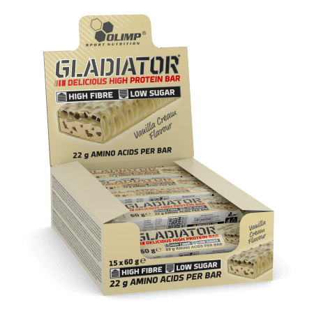 Gladiator High Protein Bar - 15x60g - Vanilla Cream