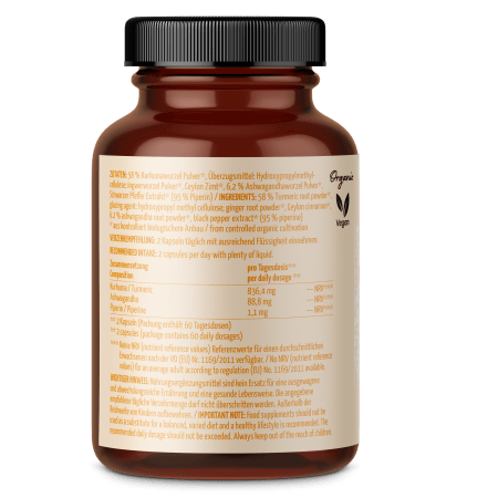 Goldene Mischung Kapseln Bio – mit Piperin (120 Kapseln)