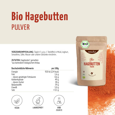 Bio Hagebutten Pulver (500g)