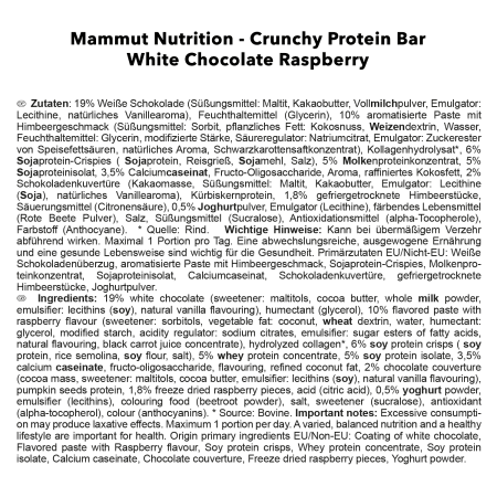 Crunchy Protein Bar - 12x45g - Raspberry White Chocolate