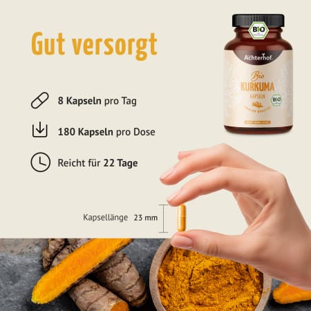 Bio Kurkuma Kapseln (180 Kapseln)