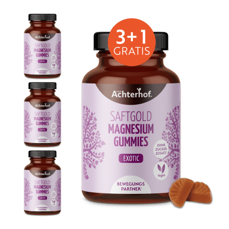 Saftgold Magnesium Gummies Exotische Früchte 3+1 gratis (240 Stück)