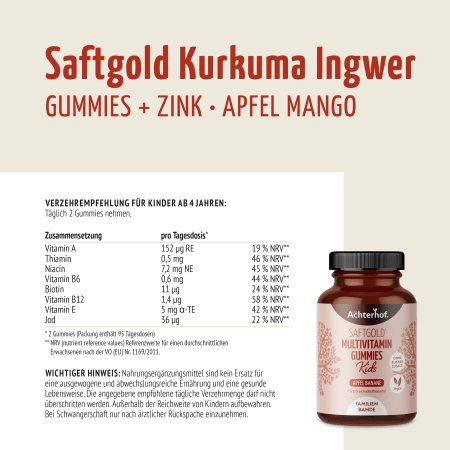 Saftgold Multivitamin Kids Gummies Apfel Banane (190 Stück)