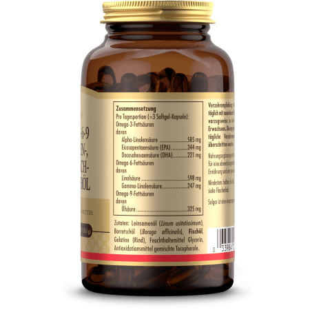 Omega 3-6-9 Leinsamen-, Borretsch- und Fischöl (60 Kapseln)