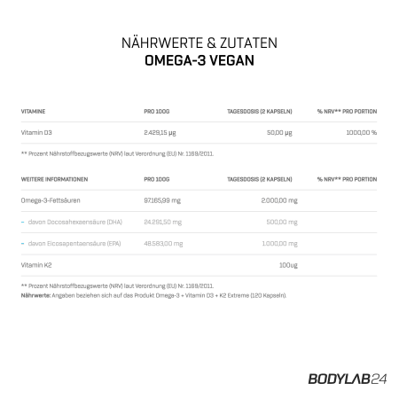 3 x Vegan Omega 3 (120 capsules)